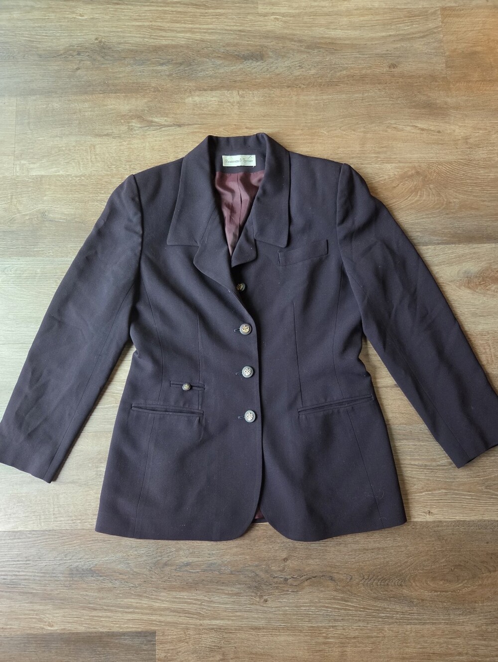 Vintage Brannon and Tyrner Eggplant Deep Purple Womens Blazer size 14